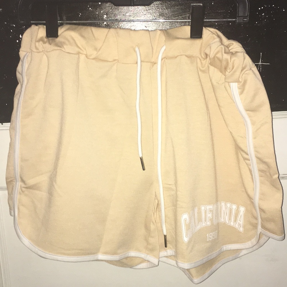 california yellow high wasted shorts